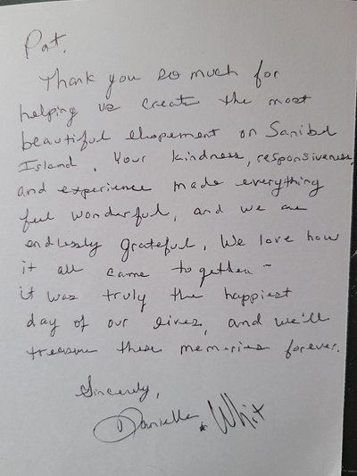 Testimonial of officiant